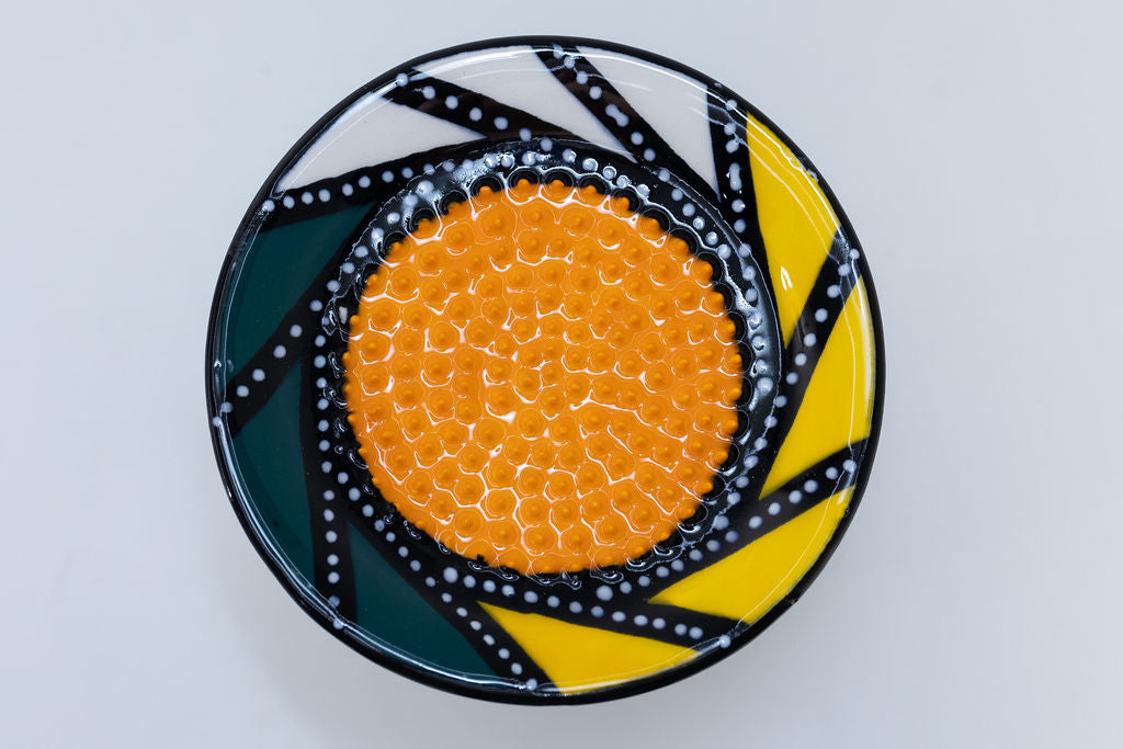 Ceramic Grater Plate - Africa Design - Handmade