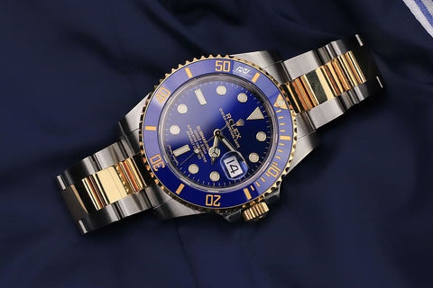 this Blue and Gold Rolex watch is one of the example of a popular watch brands for your Collection