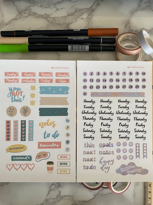Bullet Journal Stickers - Light Blue Graphic by PlannerPea · Creative  Fabrica