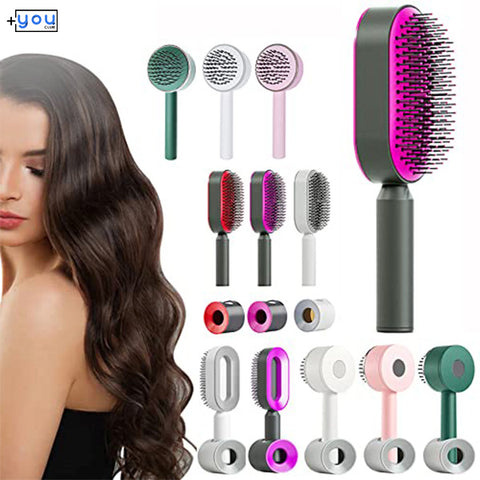 Upgraded Press-Type Self Cleaning Hair Brush Air Cushion Comb Ladies  LongHair 3D Central Airbag Massage Comb Household Hairbrush