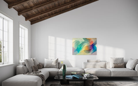 Abstract Wall art hanging in living room