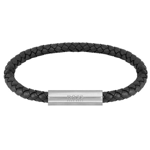 Hugo Boss Men's Black Leather Bracelet