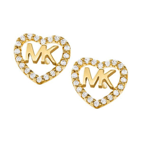 Michael Kors Logo Heart Stud Earrings