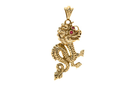 Pre-Owned 9ct Gold Chinese Dragon Pendant