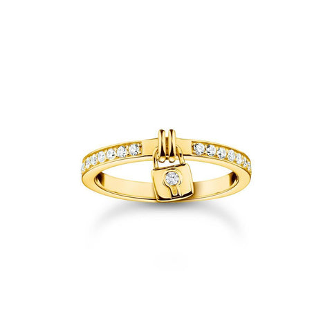 Thomas Sabo Gold Padlock Zirconia Ring