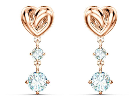 Swarovski Lifelong Heart Earrings Rose Gold