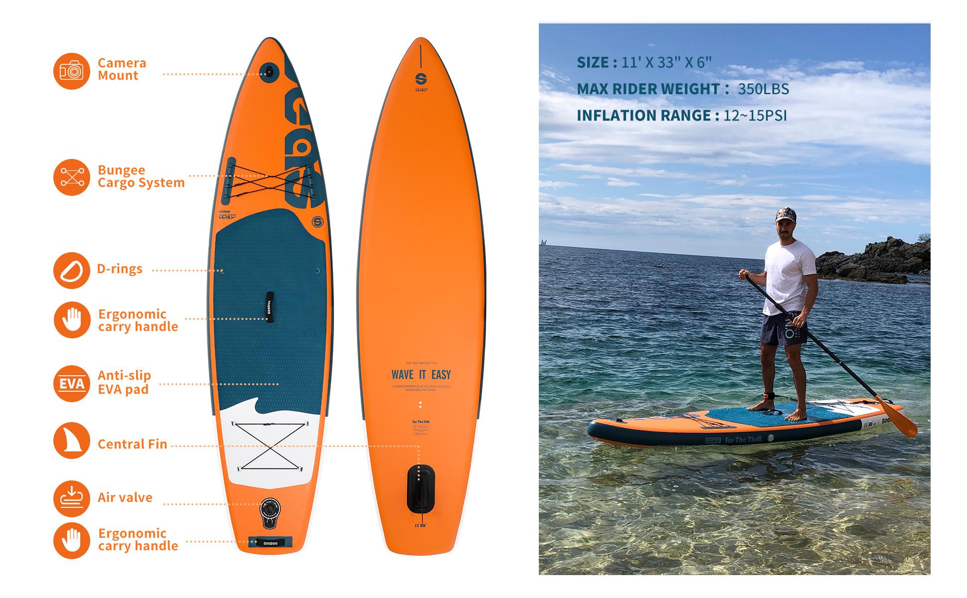 Seaseesup Stand Up Paddle Board 11' #ORANGE