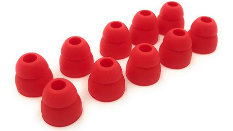 Embouts d'oreille en silicone à double bride de couleur rouge