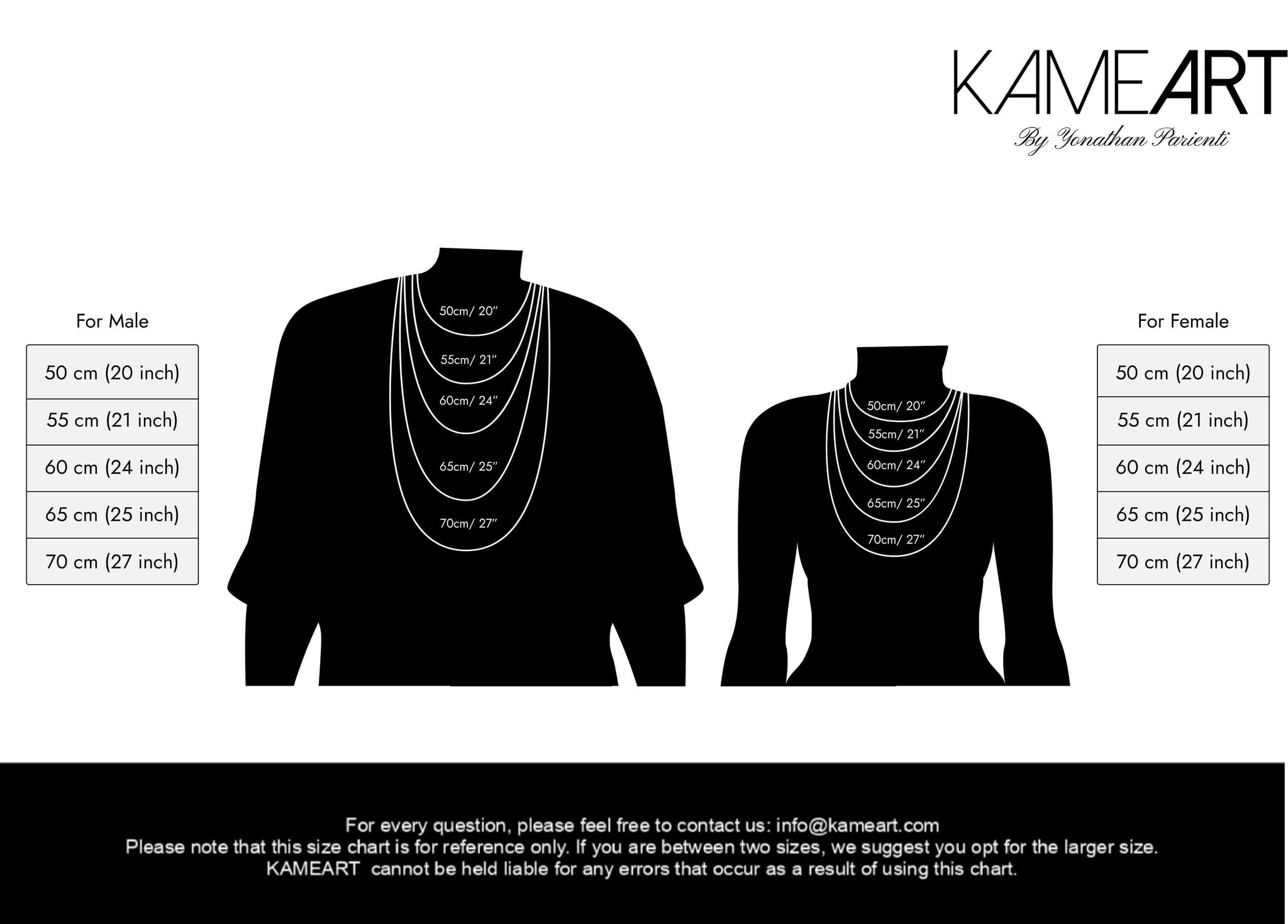 Size Guide Necklaces – Kameart