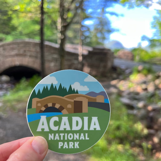 Acadia National Park iron-on patch (Carriage Road, Jordan Pond Bridge, –  FATBIRD