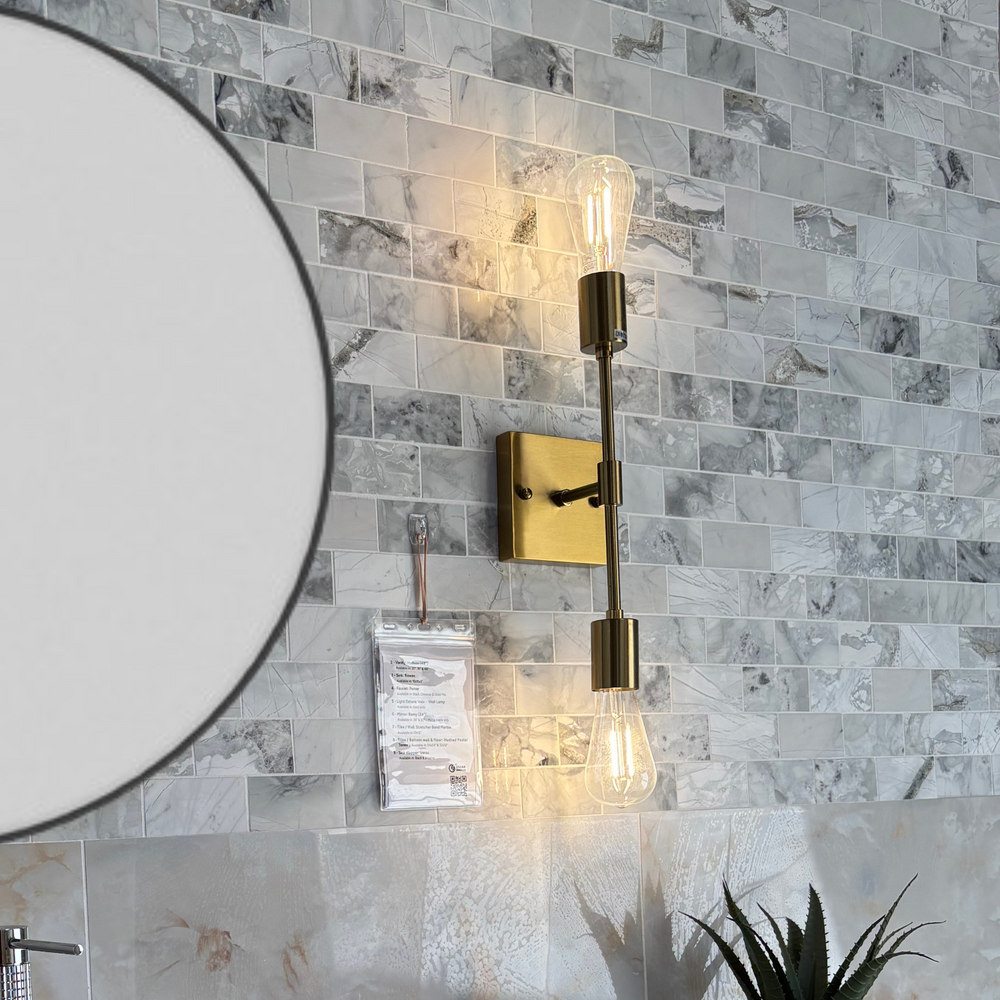 Vale - 5" Double Light Brushed Gold Scone