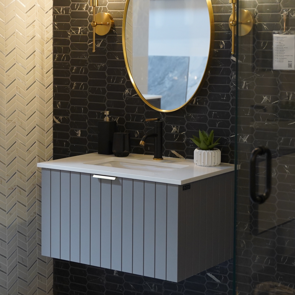 Nox - 30" Grey Floating Bathroom Vanity