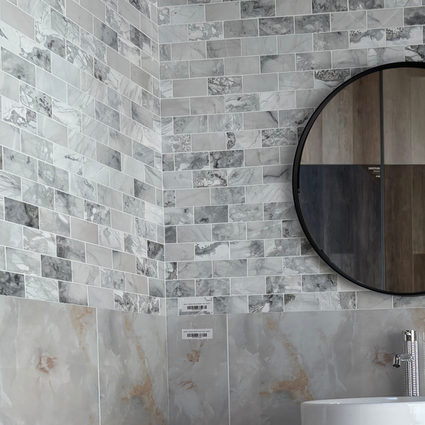 Stretcher Bond Marble - 12" x 12" Marble Mosaic Tile