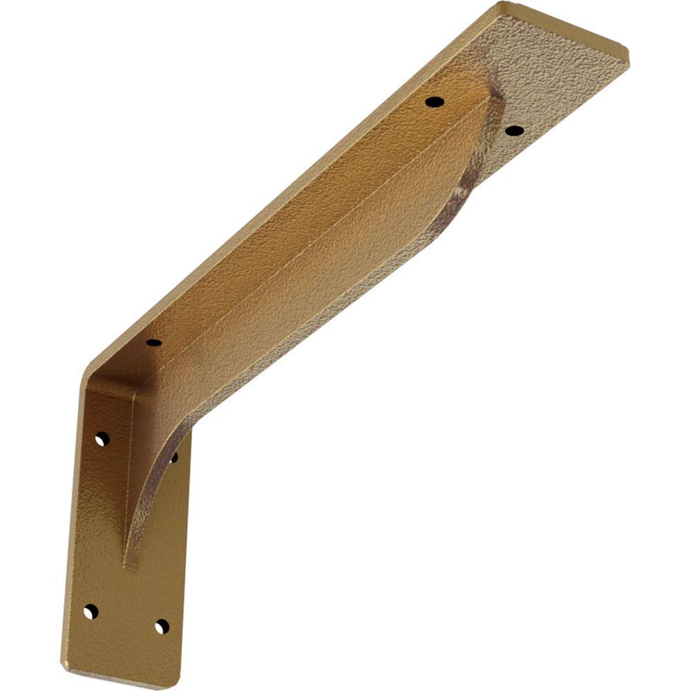 2 inchw x 12 inchd x 5 1/4 inchh Embrey Steel BRACKET, Hammered Gold