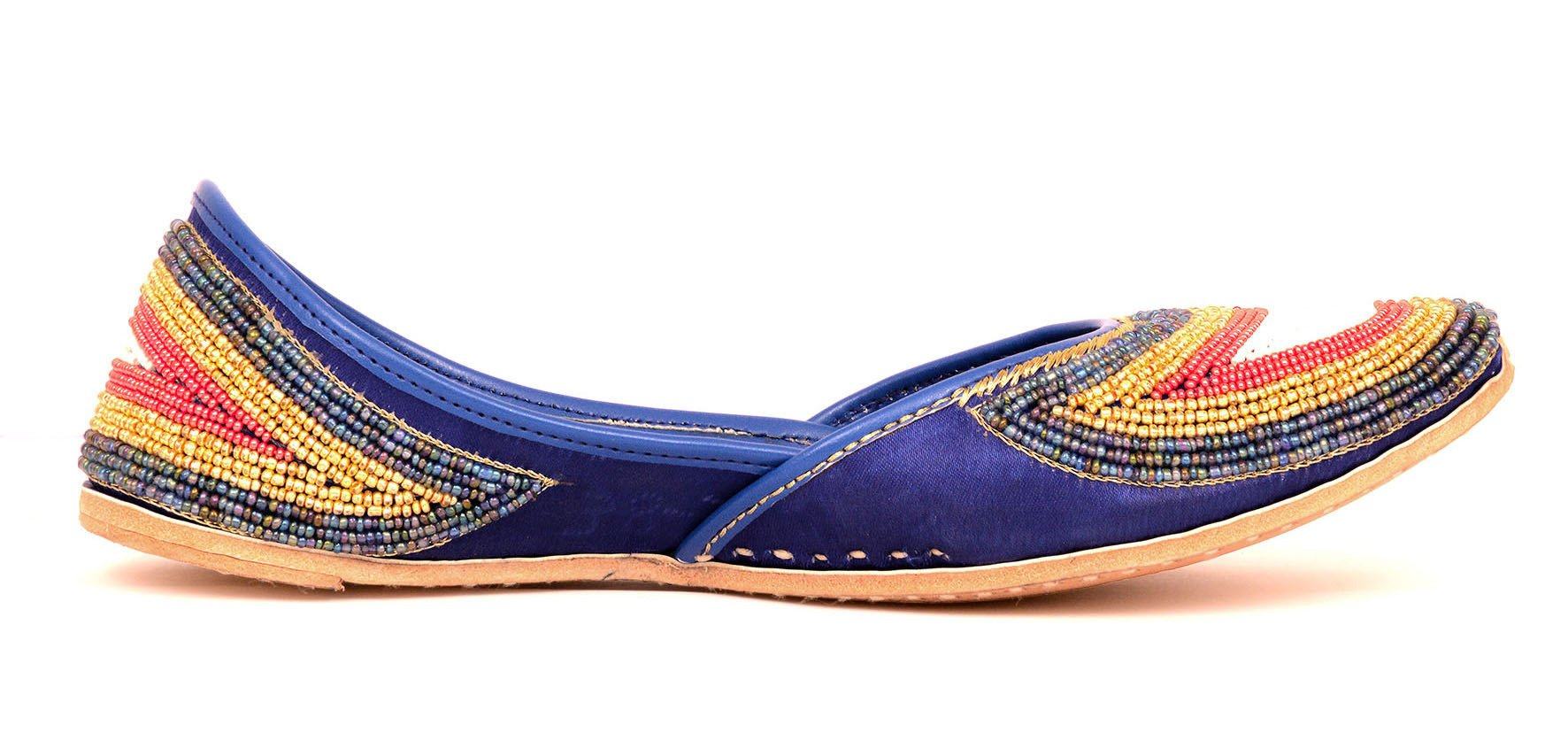 blue mojari shoes