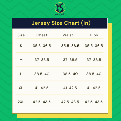 Express FC Jersey Size Chart