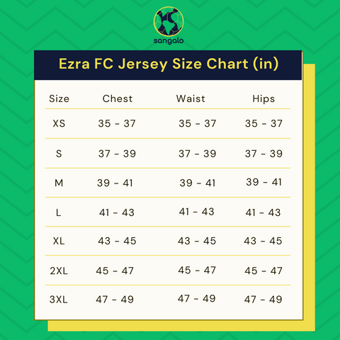 Ezra FC Size Chart