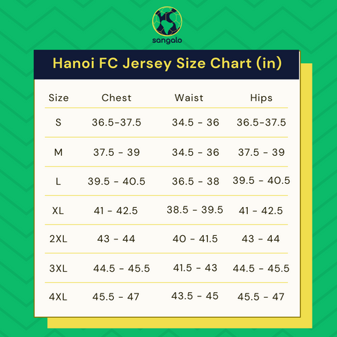 Hanoi FC Size Chart