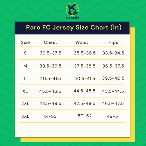 Paro FC Size Chart