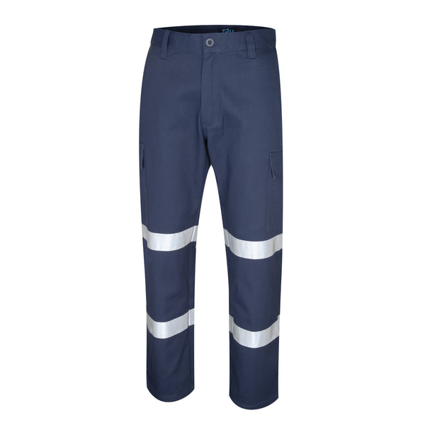 Tru Workwear Trousers Cargo 320gsm Cotton Drill c/w Bio Motion Reflect ...