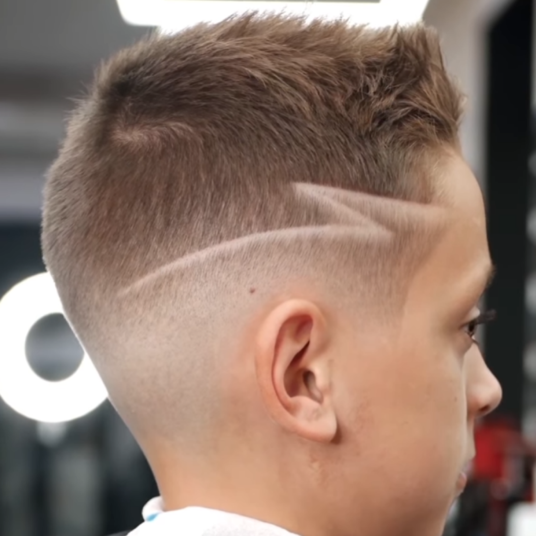 haircut designs line on side