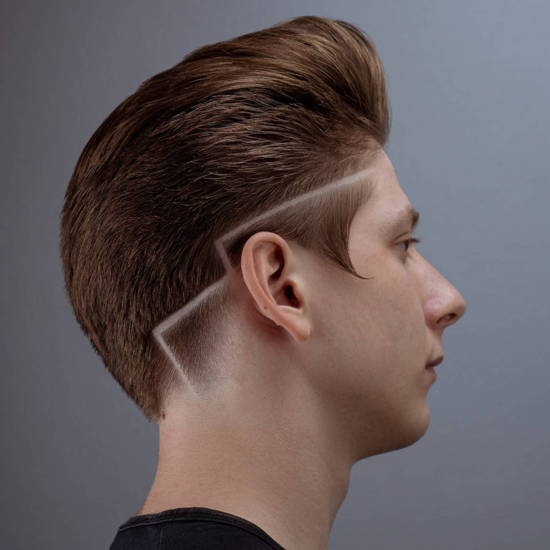 undercut hairstyle men back of head view