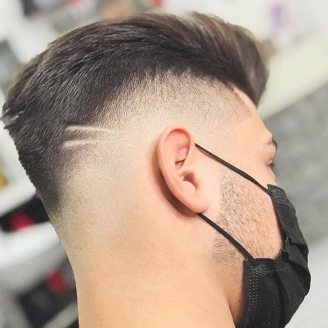 haircut designs line on side