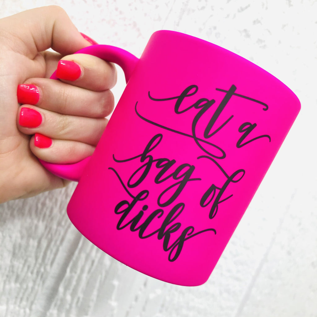 Hot Pink Coffee Mug 11 Oz 4 Styles The Pink Pug 9735