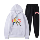 Rick and Morty Backwoods Printed Men's Casual Sports Sweater Hoodie Set