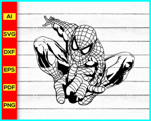 spiderman face clipart black and white