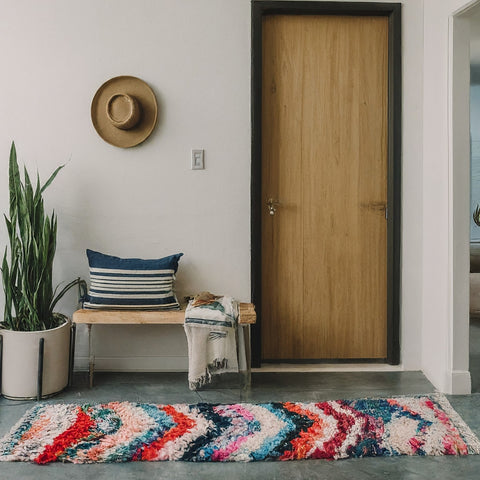 Modern Entryway Boucherouite runner rug