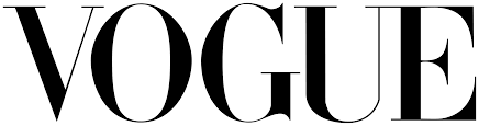 'VOGUE magazine logo in black on a white background.'