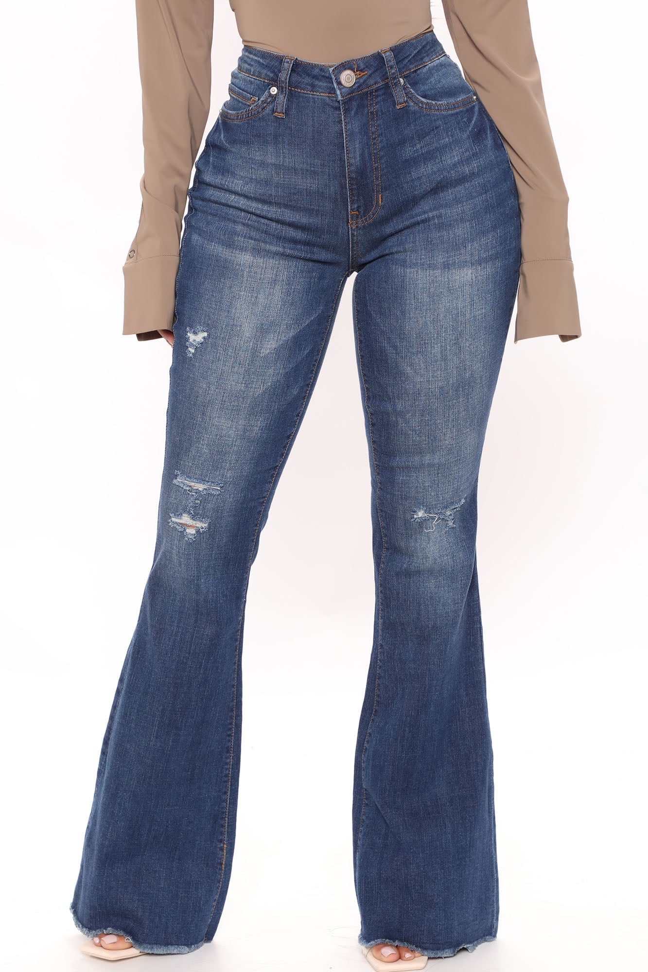 No Nonsense Stretch Flare Jeans - Dark Wash