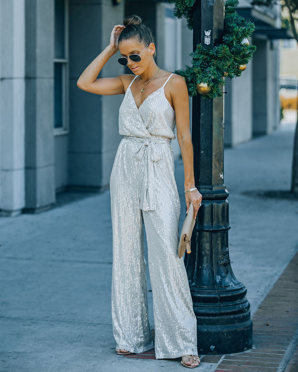 Starry Night Sequin Jumpsuit - Champagne