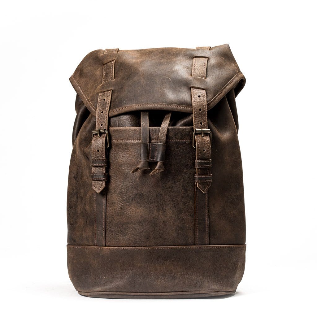 mens leather rucksack backpack