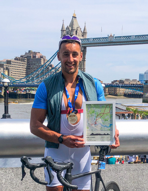 Personalised London Marathon route poster with custom runner's name and time, printed on high-quality paper, ideal as a gift for runners