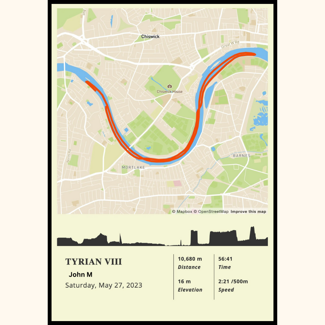 Personalised London Marathon route poster with custom runner's name and time, printed on high-quality paper, ideal as a gift for runners