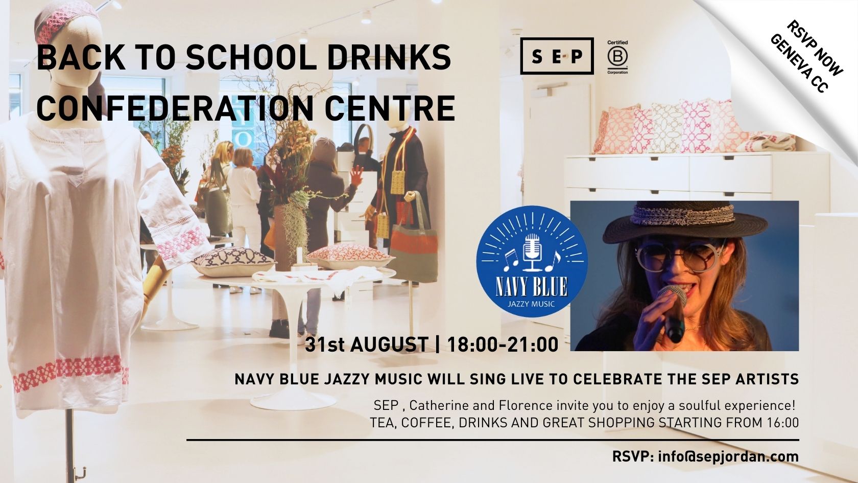 BACK TO SCHOOL DRINKS &  NAVY BLUE JAZZ CONCERT