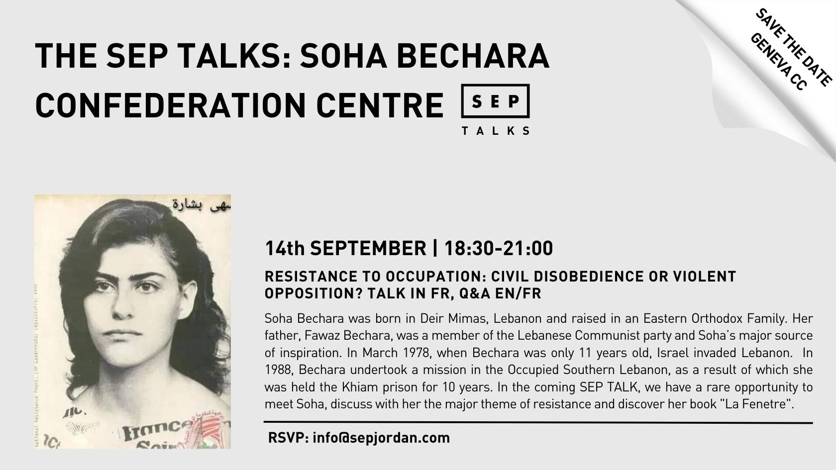 SEP TALKS: SOHA BECHARA Resistance to Occupation: Civil Disobedience or Violent Opposition?