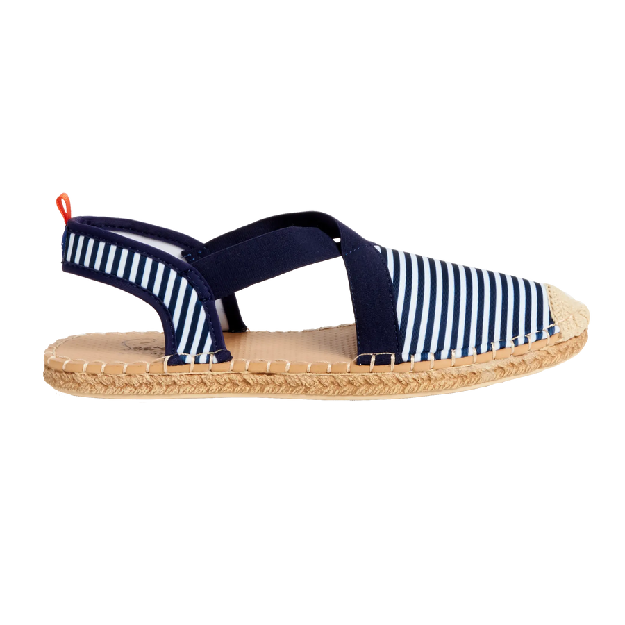 Womens Navy Stripe Slingback Sandals: The Seafarer | Sea Star Beachwear