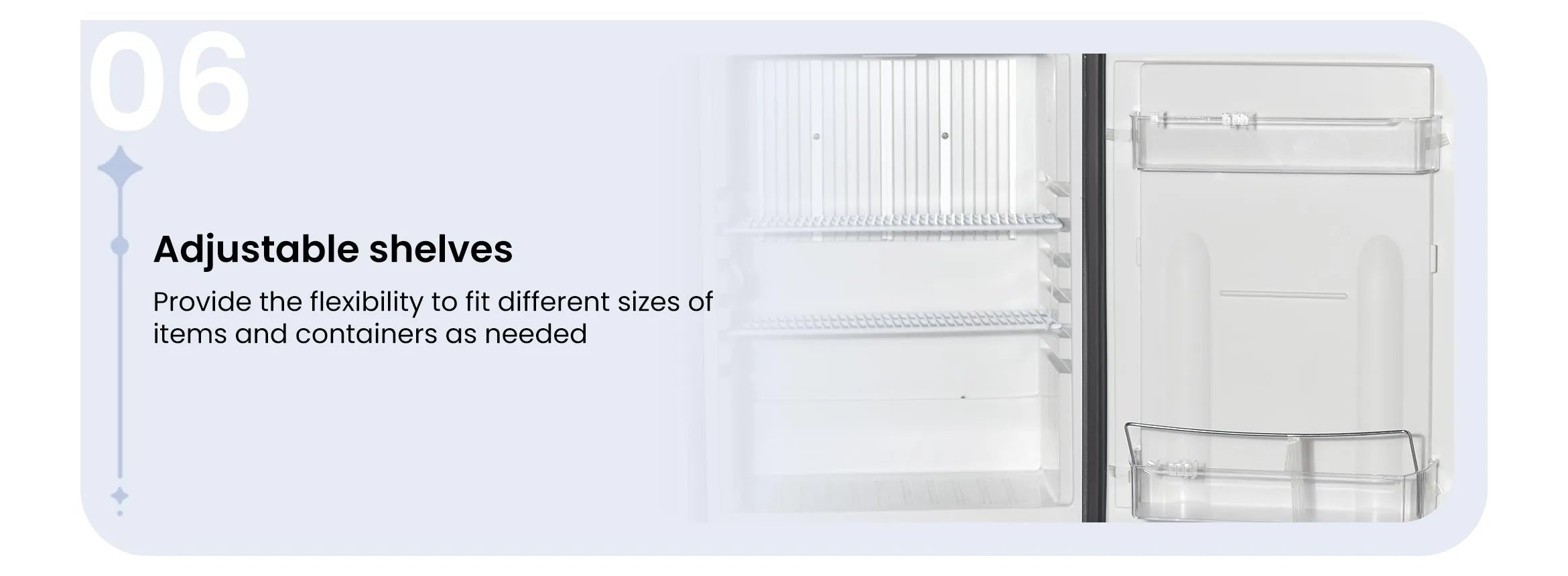 DSG-60L Adjustable shelves