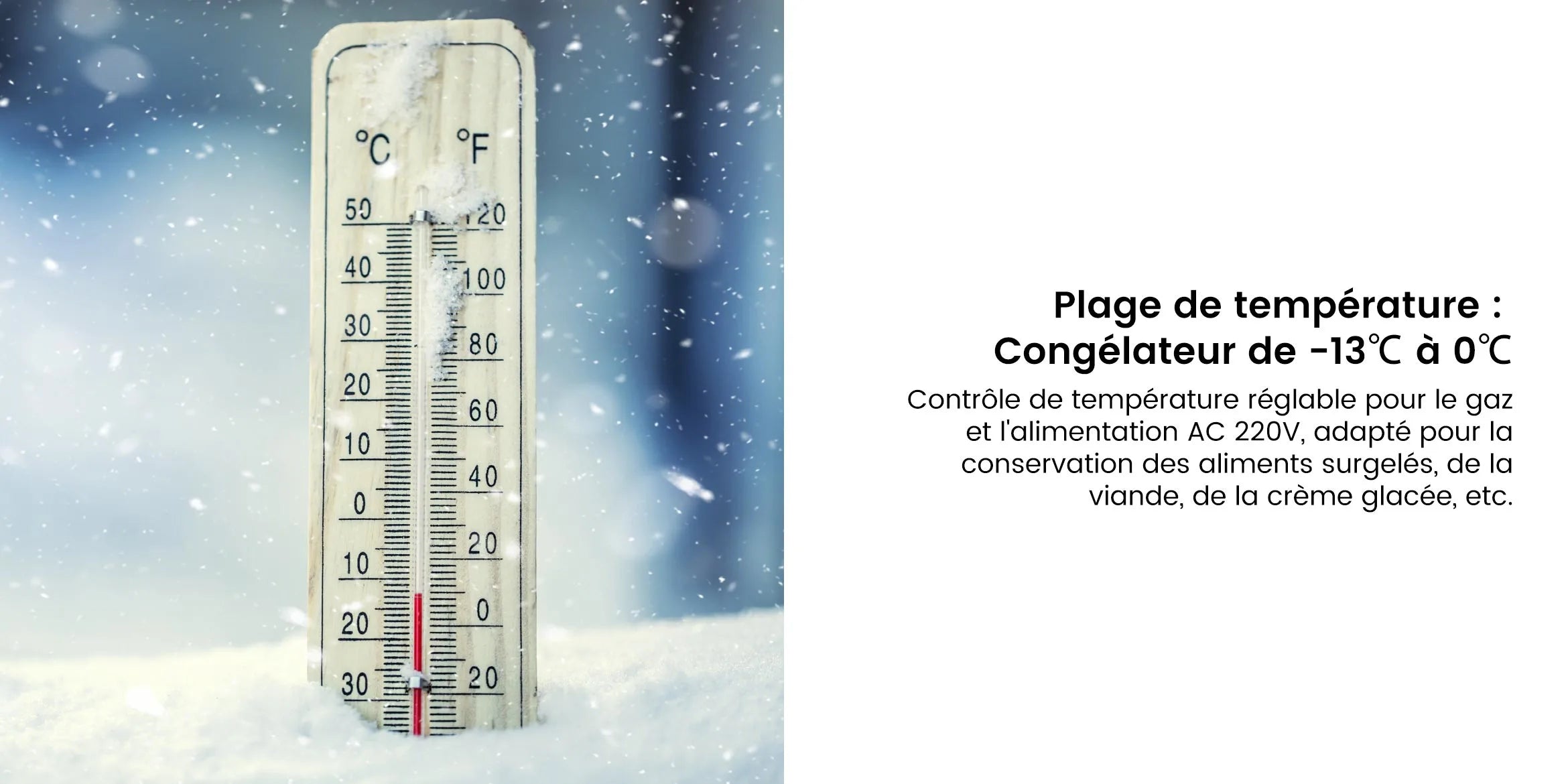 DSG-70B1E Plage de température  Congélateur de -13℃ à 0℃
