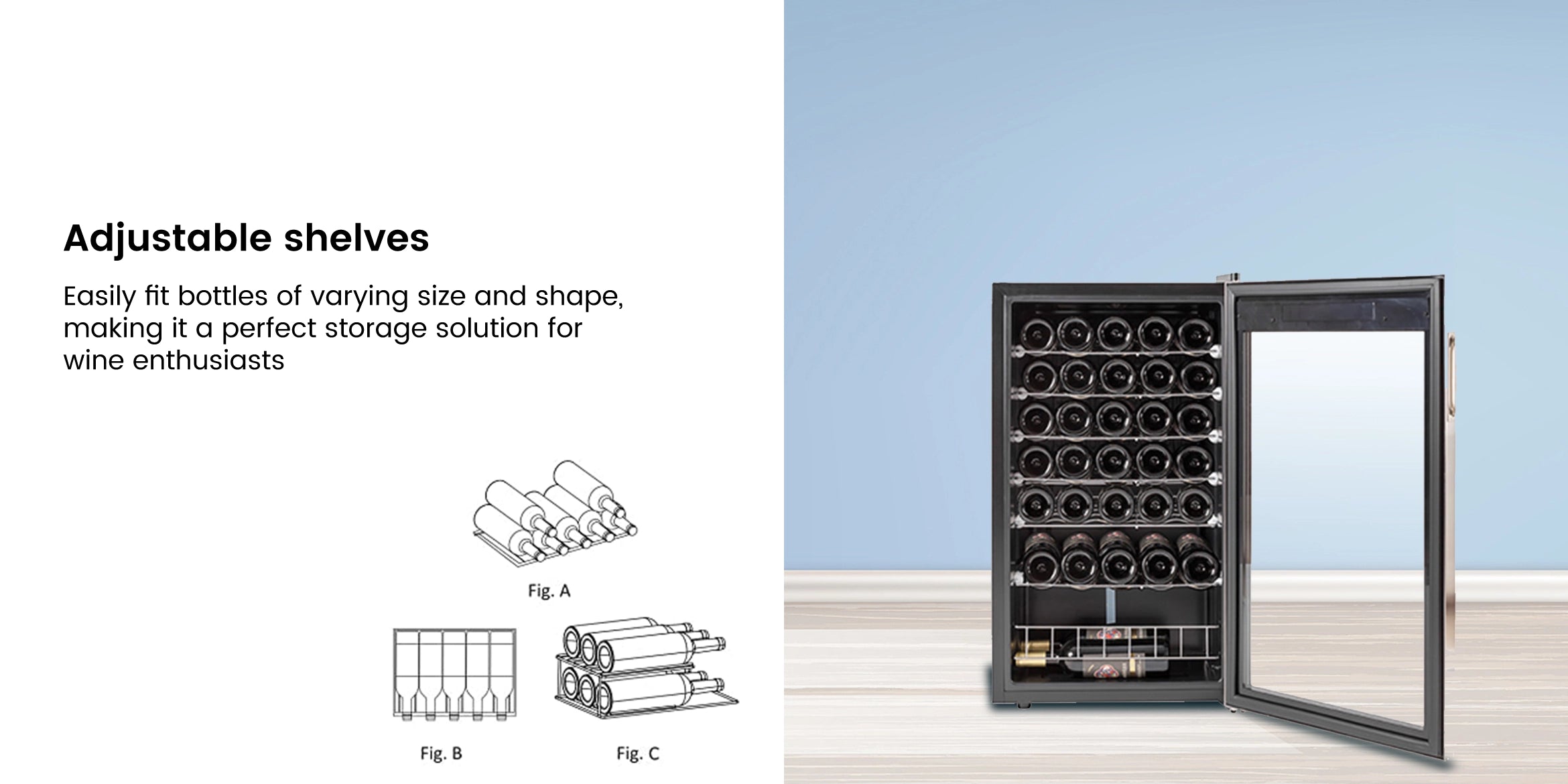 DSJ-95BZE Adjustable shelves