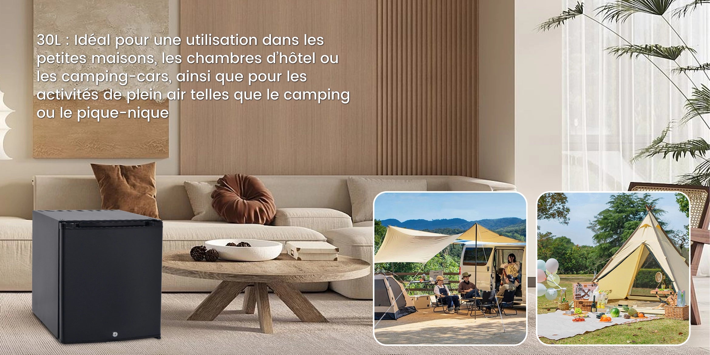 DSX-30L  Idéal pour une utilisation dans les petites maisons, les chambres d’hôtel ou les camping-cars, ainsi que pour les activités de plein air telles que le camping ou le pique-ni