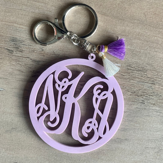 Quatrefoil Acrylic Monogram Keychain or Bag Charm | The Daily Monogram Frosted Lemon