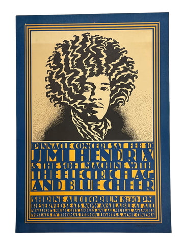 Jimi Hendrix Experience 1968 L.A. Shrine Auditorium Concert Poster Original First Printing