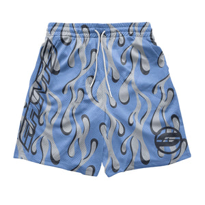 SS Blue Flame Mesh Shorts - Suggested Saints