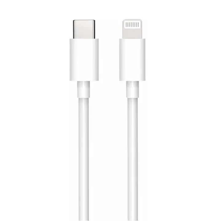 USB-C/ Lightning cable, 3A, 20W, 2m - White - Fast charger – Dapteri