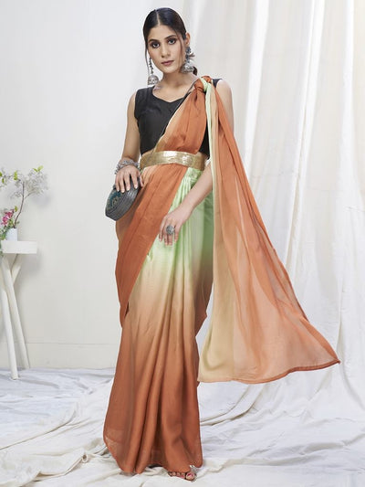 Shop Now Dusty Pink Ready to Wear One Minute Lycra Saree
