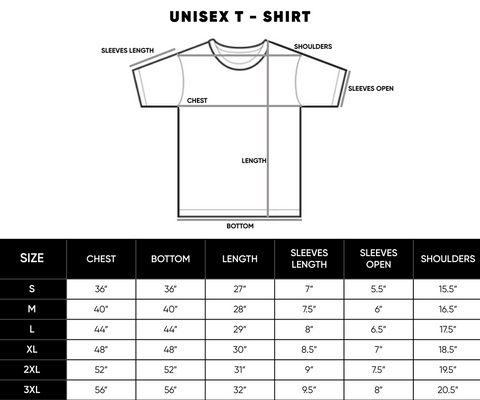 t-shirt size guide